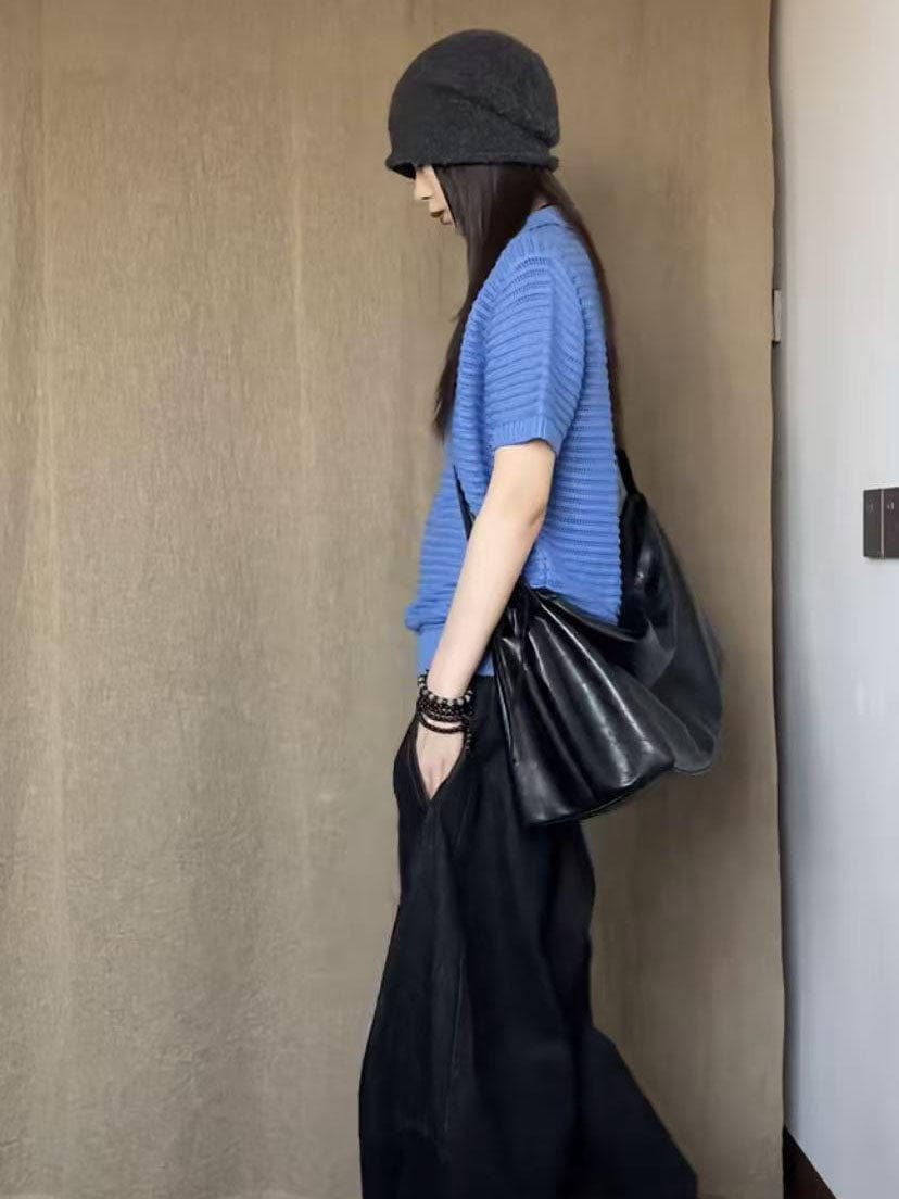 자이언트 잘 생긴 복잡한 고대 돈 바람 여름 폴로 칼라 니트 반팔 티셔츠 슬림해 보이는 쇼트 스타일 맨위 이미지 4