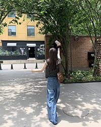 달콤한 도움말 직접 만든 순수한 욕망 체크무늬 배색 레이스 레이스 칼라 레이스업 오프숄더 주름 허리 수축 쇼트 스타일 셔츠 상세 이미지 7