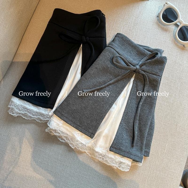 달콤한 스타일 레이스 페이크 레이어드 한 마디 반신 스커트 여성 하이웨이스트 슬림해 보이는 나비 넥타이 미니 스커트 상세 이미지 24