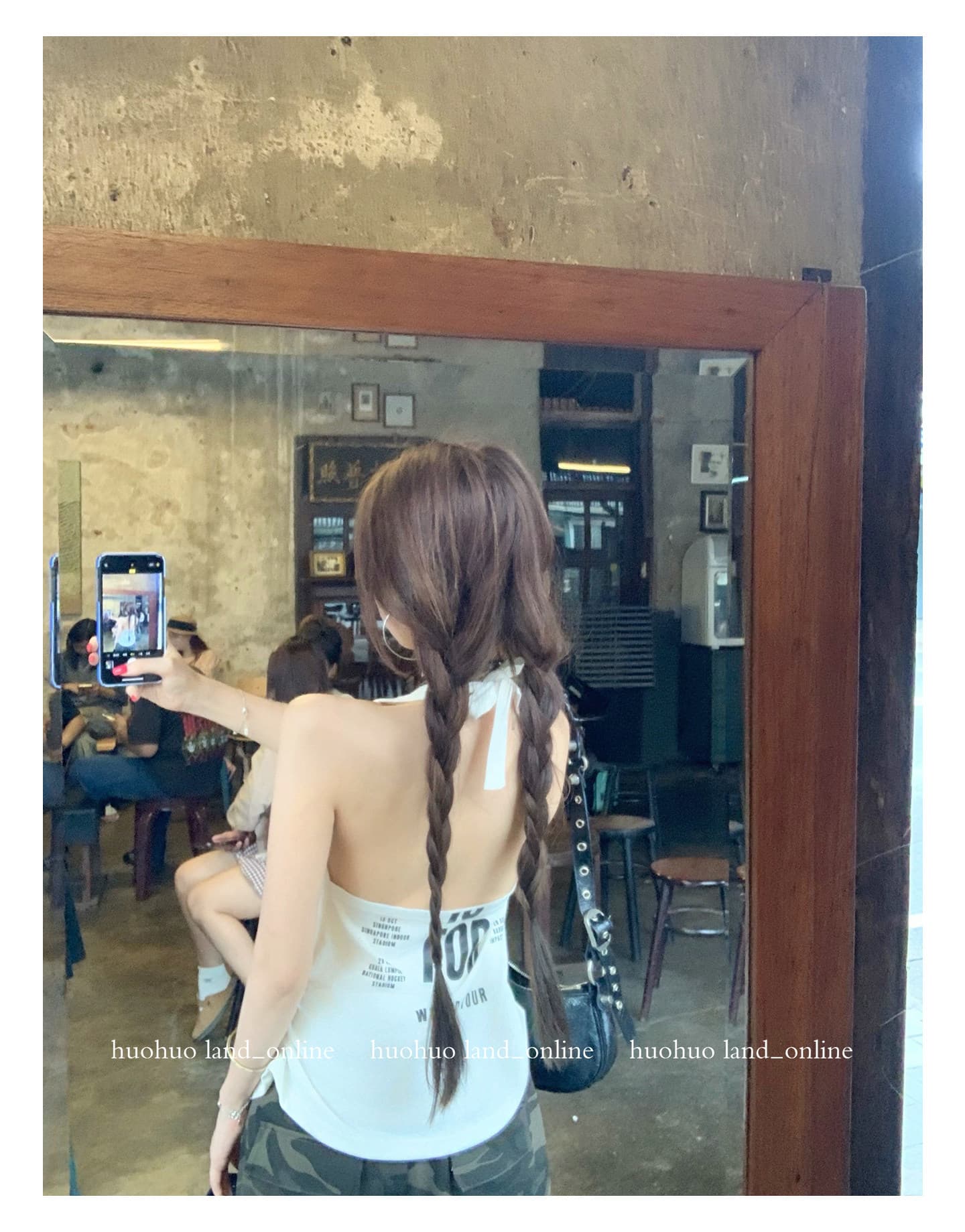 huohuo 수퍼 모델 슬립 린 Na 리안 같은 단락 2026 봄 여름 새로운 여성 프로 피부 루즈핏 행침 목 백리스 슬립 상세 이미지 17
