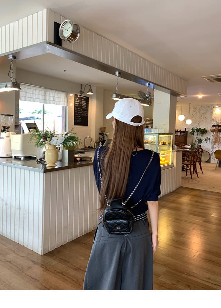 송 긍정적 인 En 해군 싸움 스트라이프 루즈핏 V넥 블라우스 u 칼라 몸매 가꾸기 슬립 사실 두 조각 상세 이미지 8