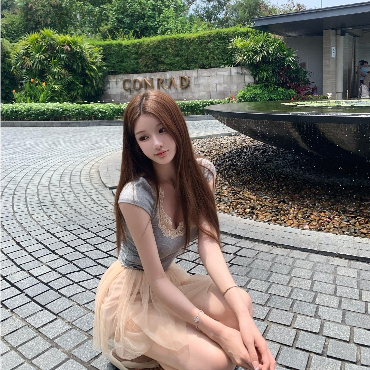 bigking 다이 킨 홈 얕은 욕망 마이크로 대 u 칼라 레이스 측면 반팔 티셔츠 여성 몸매 가꾸기 순수한 욕망 맨위 이미지 5