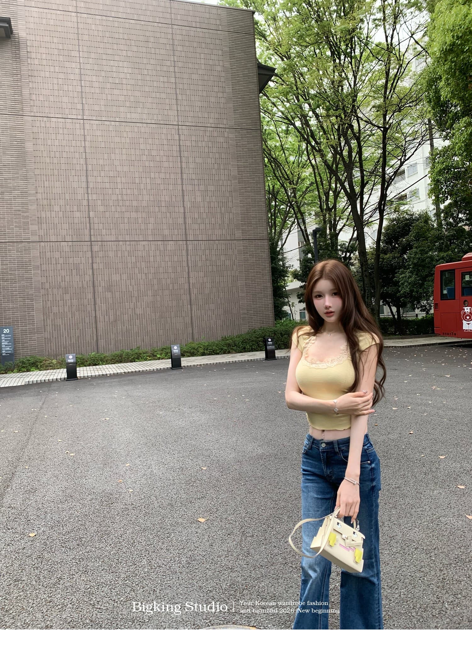 bigking 다이 킨 홈 얕은 욕망 마이크로 대 u 칼라 레이스 측면 반팔 티셔츠 여성 몸매 가꾸기 순수한 욕망 맨위 상세 이미지 24