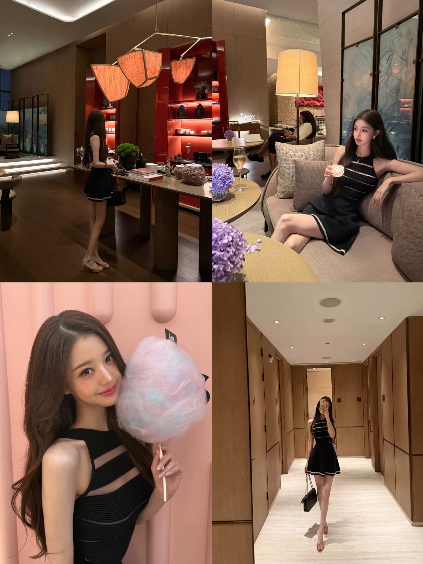 okmashop 장 원 영어 같은 단락 민소매 여성 드레스 여름 고급 센스 품격 홀로우 아웃 허리 수축 치마 이미지 5