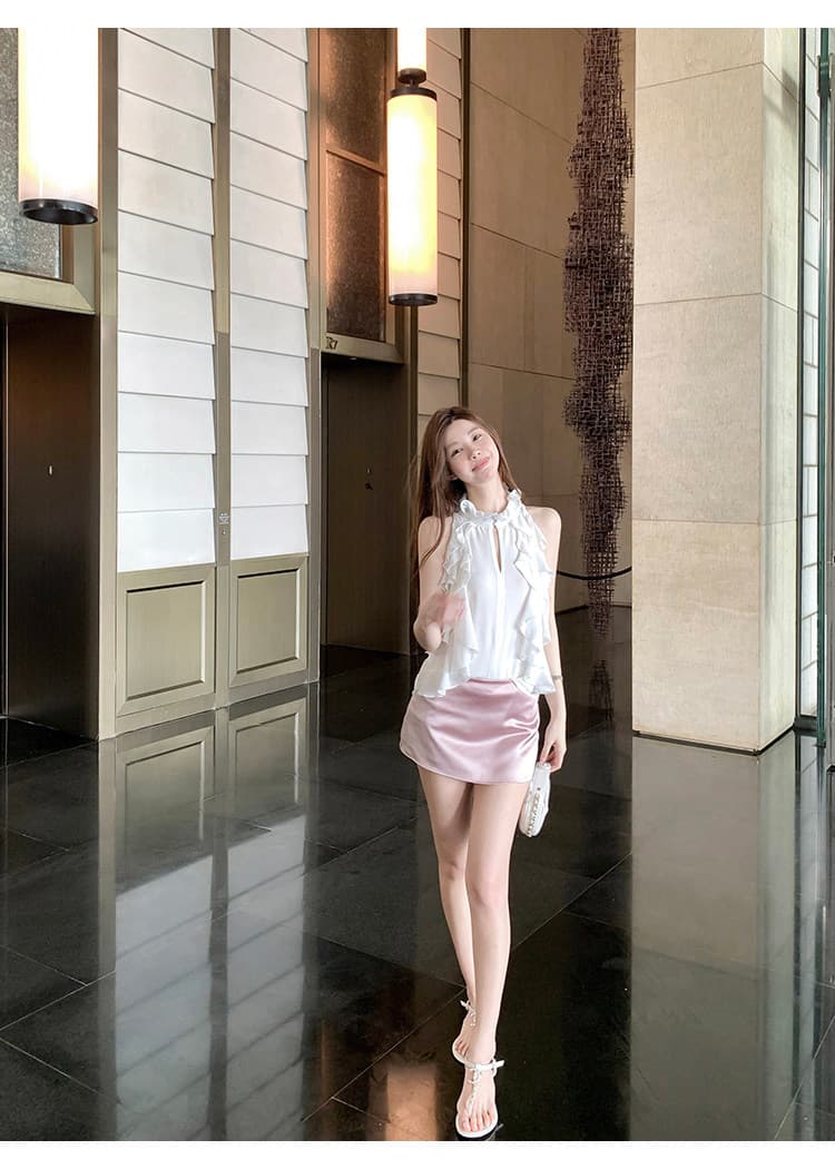 치우 고기 야오 빛 팬 사랑 안개 얼굴 단조 센스 다용도 mini 치마바지 여성 여름 로우 웨이스트 슬림해 보이는 미니멀리즘 미니 스커트 상세 이미지 7