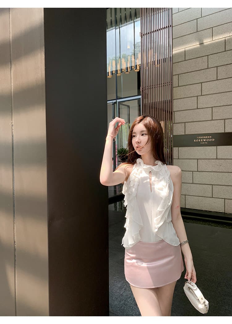 치우 고기 야오 빛 팬 사랑 안개 얼굴 단조 센스 다용도 mini 치마바지 여성 여름 로우 웨이스트 슬림해 보이는 미니멀리즘 미니 스커트 상세 이미지 23