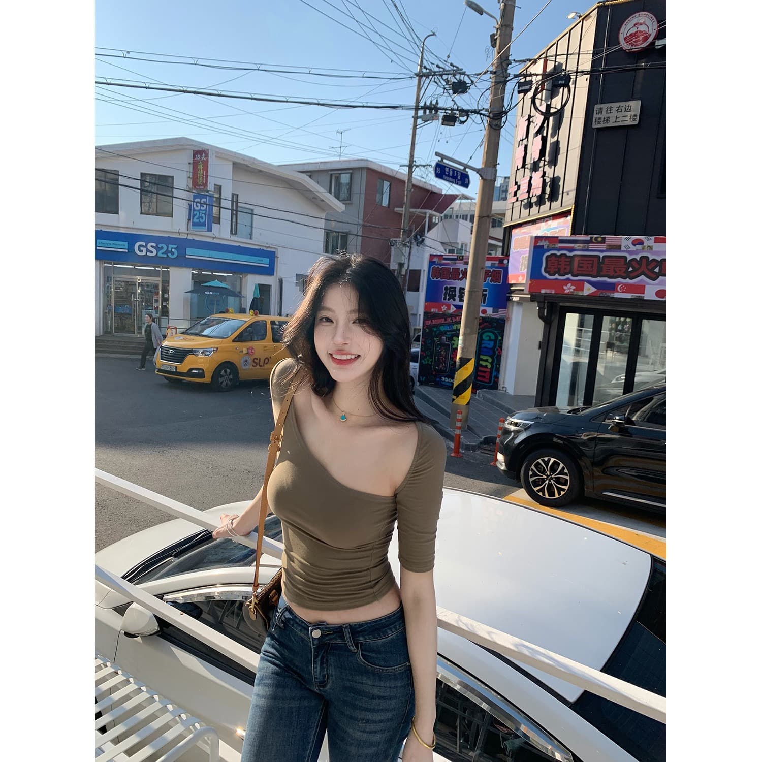 fart shop 해체 경계 라이 경기 서울 불규칙 칼라 몸매 가꾸기 티셔츠 여성 봄 여름 쇼트 스타일 맨위 이미지 5