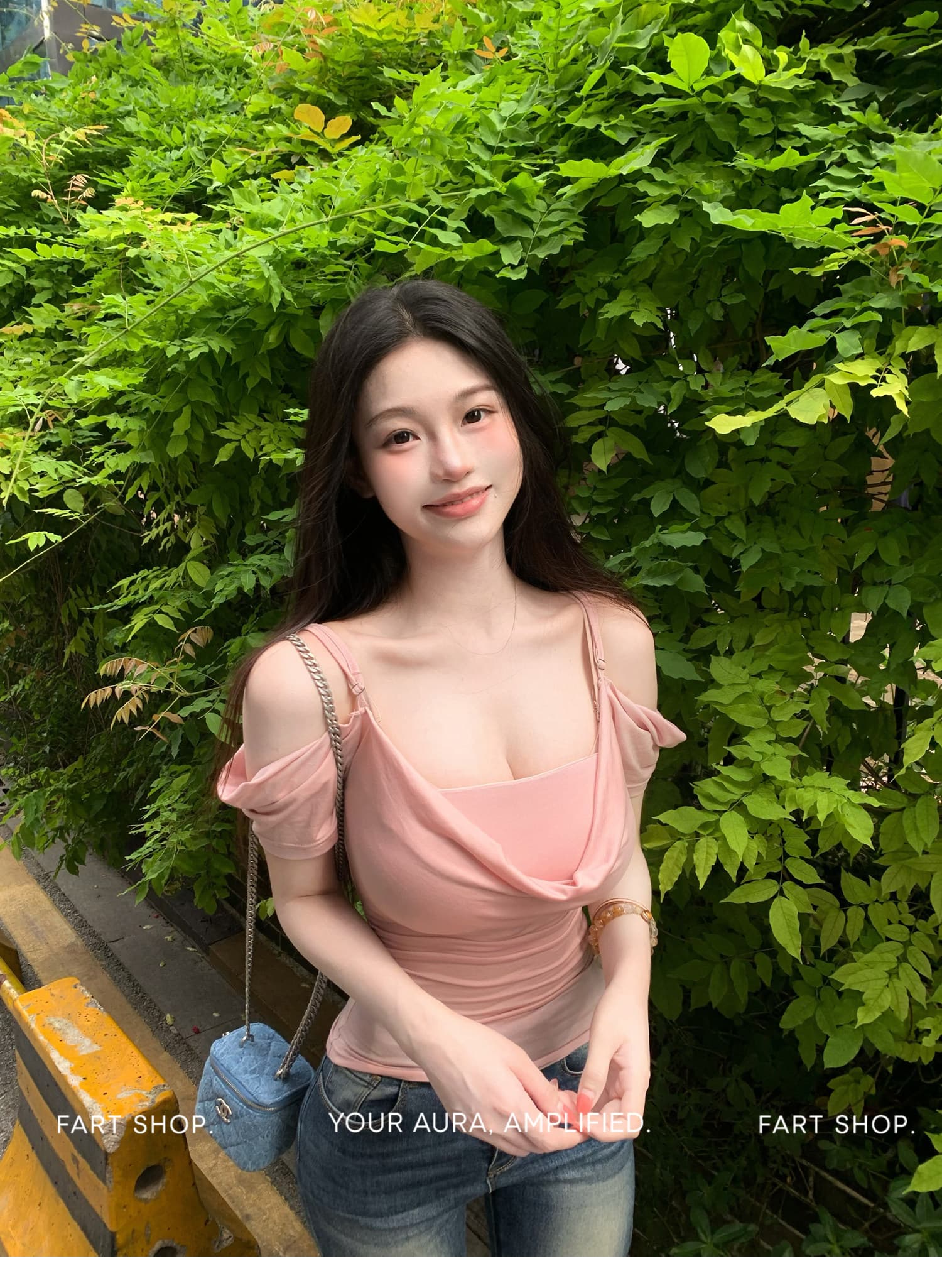fart shop 우울한 작약 라이 경기 서울 흔들다 칼라 몸매 가꾸기 조끼 티셔츠 두 조각 여성 세트 봄 여름 맨위 상세 이미지 17