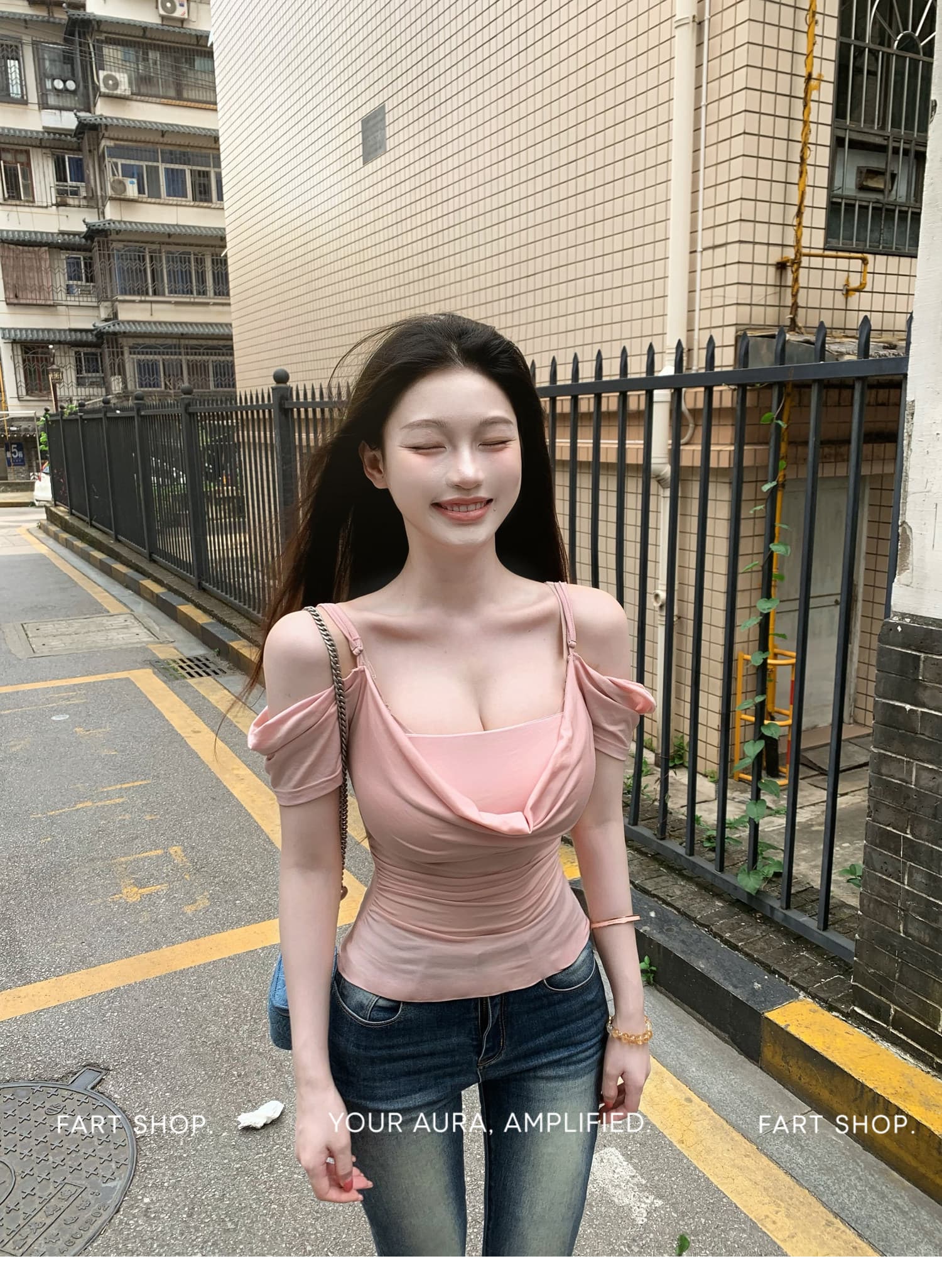 fart shop 우울한 작약 라이 경기 서울 흔들다 칼라 몸매 가꾸기 조끼 티셔츠 두 조각 여성 세트 봄 여름 맨위 상세 이미지 19