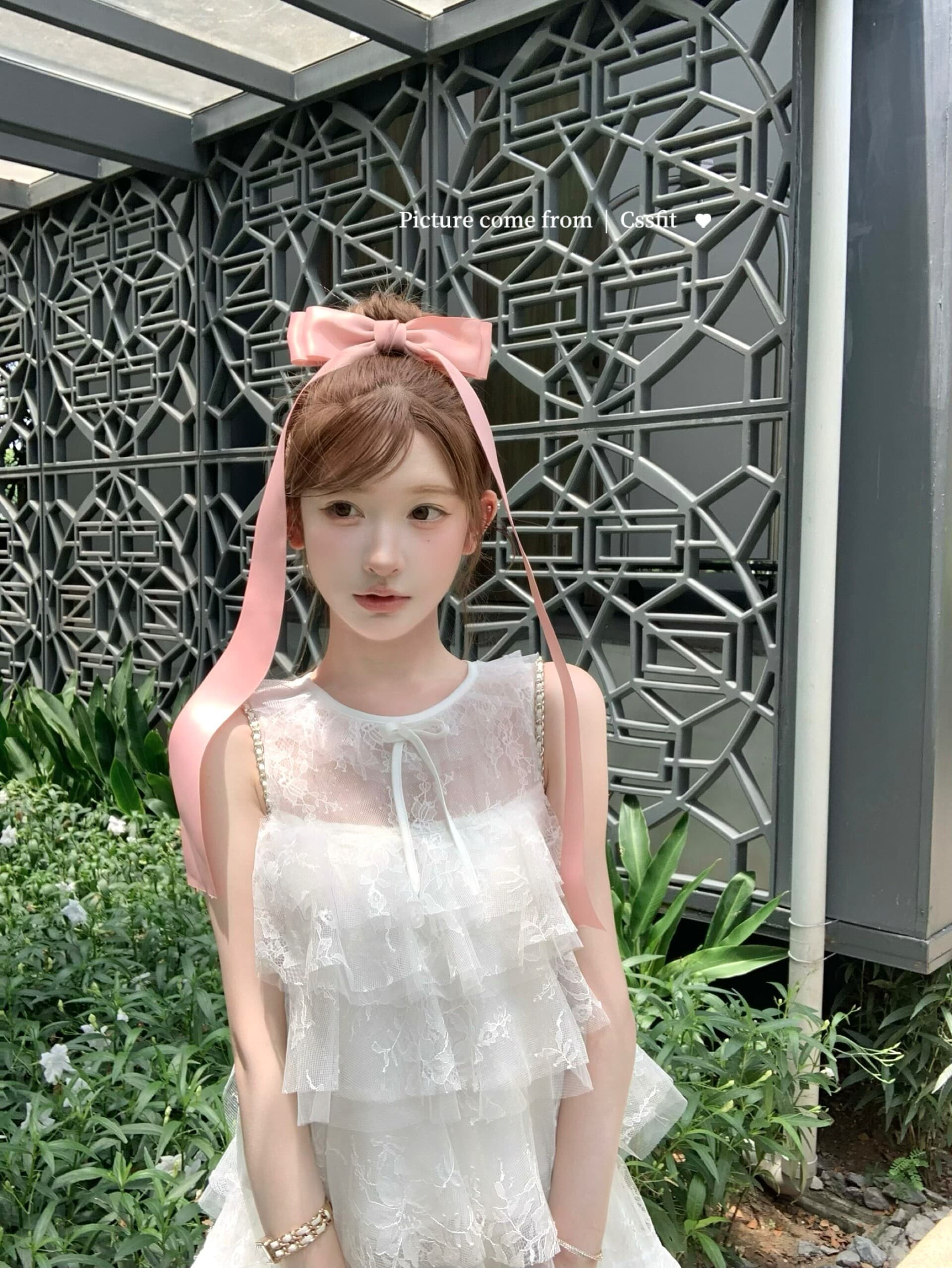 늦게 우산 우산 26 ss 시칠리아 아몬드 jor a 망사 자수 민소매 맨위 퍼프 미니 스커트 세트 상세 이미지 24