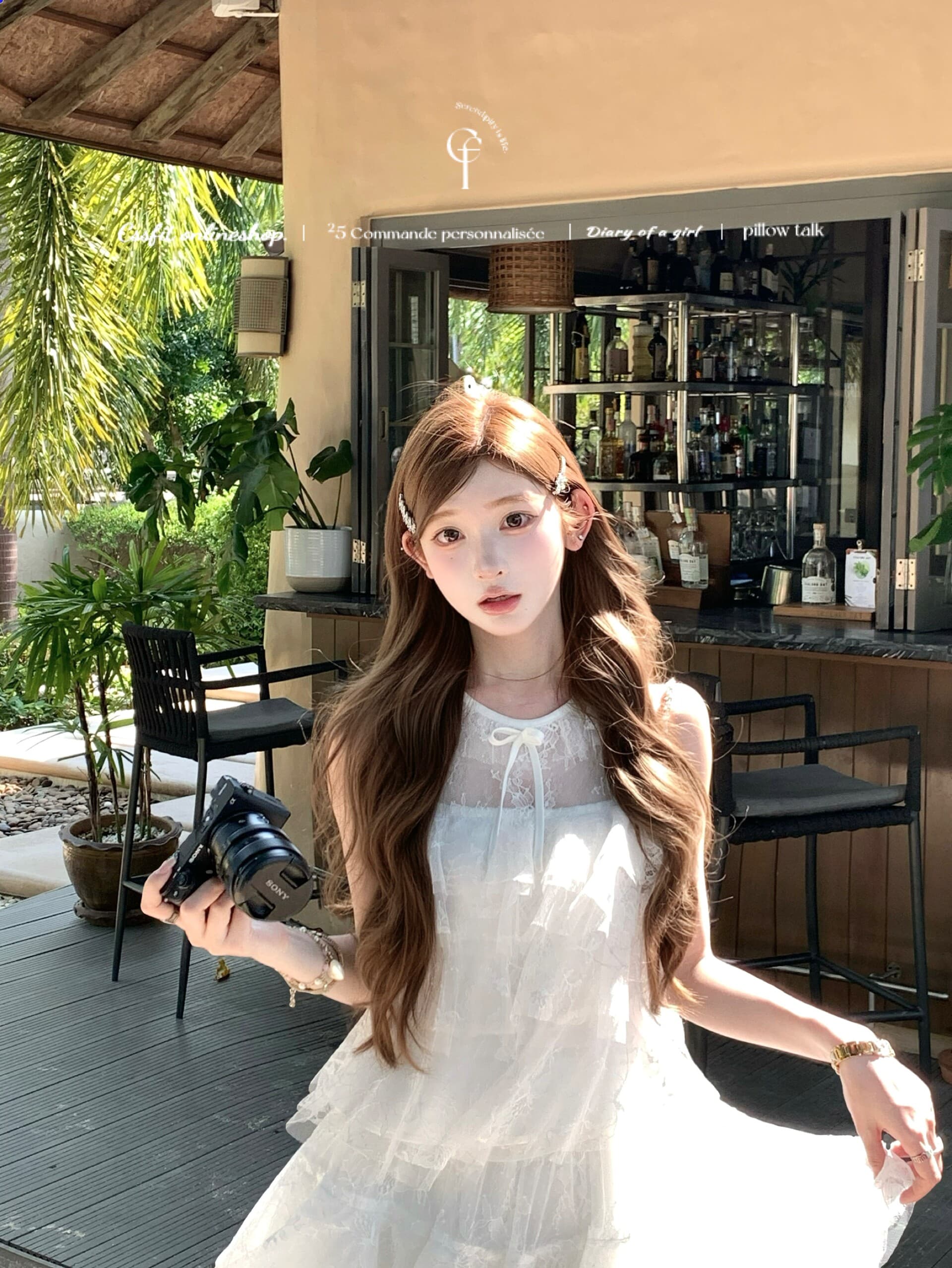 늦게 우산 우산 26 ss 시칠리아 아몬드 jor a 망사 자수 민소매 맨위 퍼프 미니 스커트 세트 상세 이미지 30