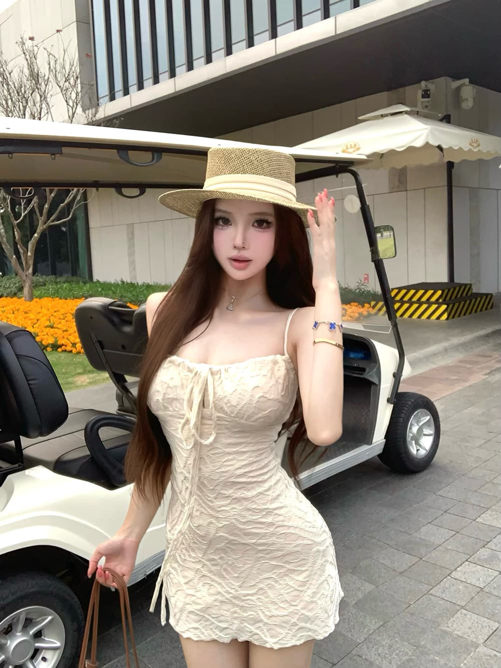 순수한 욕망 허리 수축 슬립 드레스 여성 의류 여름 질감 센스 허리 수축 슬림해 보이는 타이트 스커트 미니 스커트 오프숄더 휴가 치마 상세 이미지 2