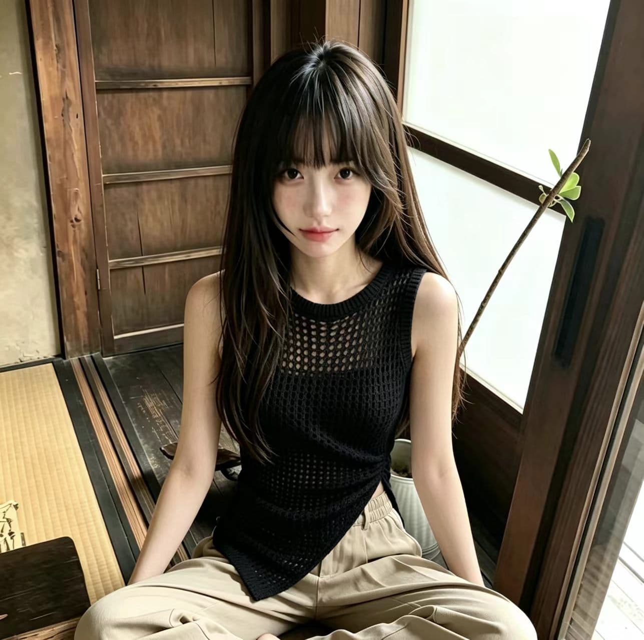 실사 고급 센스 라운드 넥 홀로우 아웃 민소매 조끼 여성 2026 새로운 여름 특별 아름다운 꼬집기 허리 니트 맨위 이미지 3