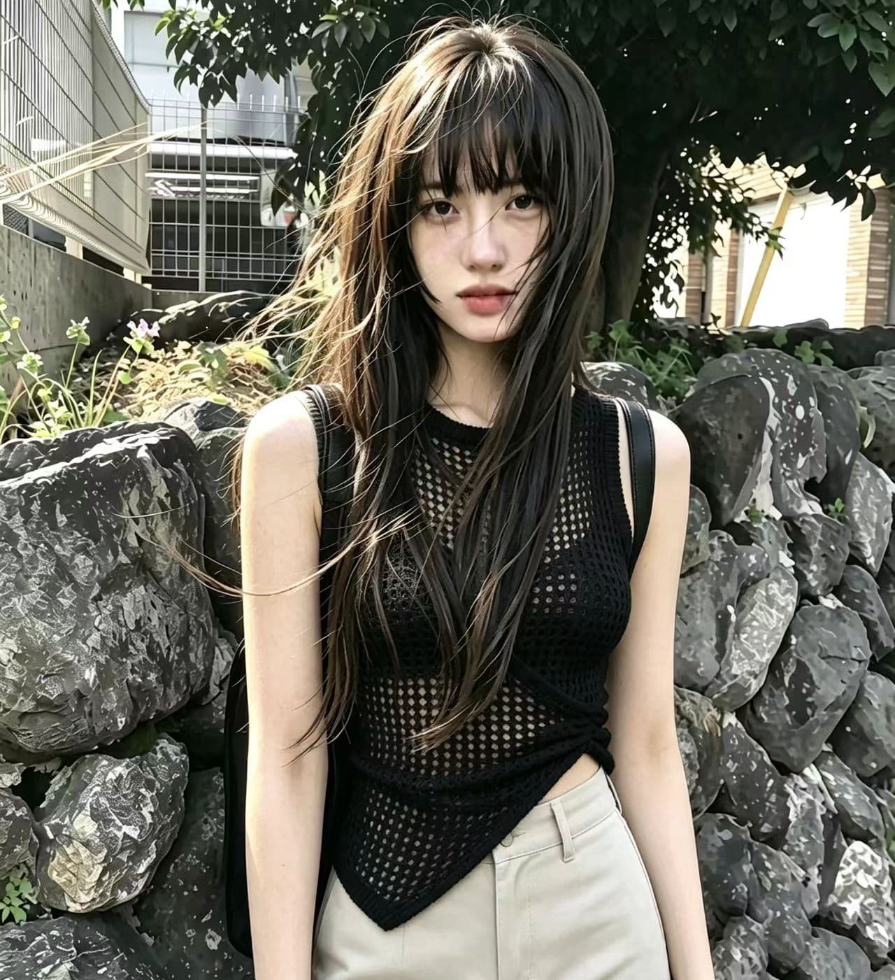 실사 고급 센스 라운드 넥 홀로우 아웃 민소매 조끼 여성 2026 새로운 여름 특별 아름다운 꼬집기 허리 니트 맨위 상세 이미지 3