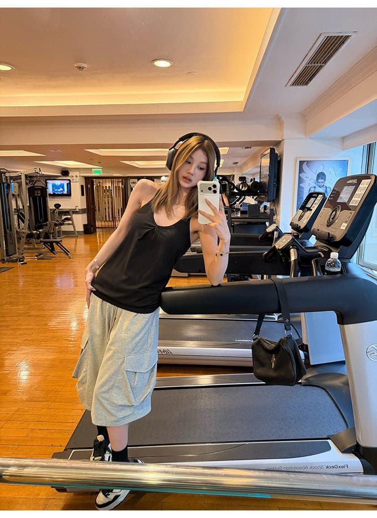 tongiiuu 커브 리모델링 V넥 단어 캐미솔 몸매 가꾸기 슬림해 보이는 맨위 여름 벨트 가슴 패드 상세 이미지 8
