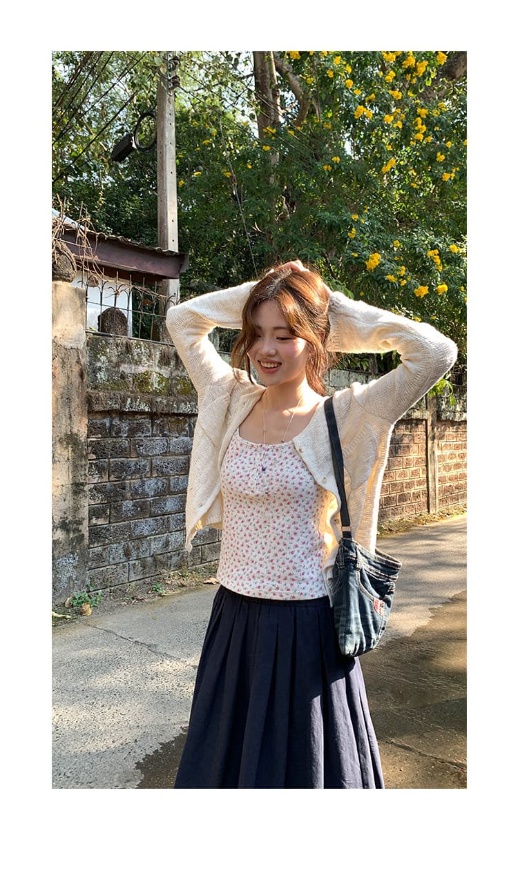 xxdeli 향기로운 향 ~ 중 배 한 부서 부드러운 바람 홀로우 아웃 니트 오픈 가디건 봄 가을 느긋한 바람 슬림해 보이는 재킷 상세 이미지 4
