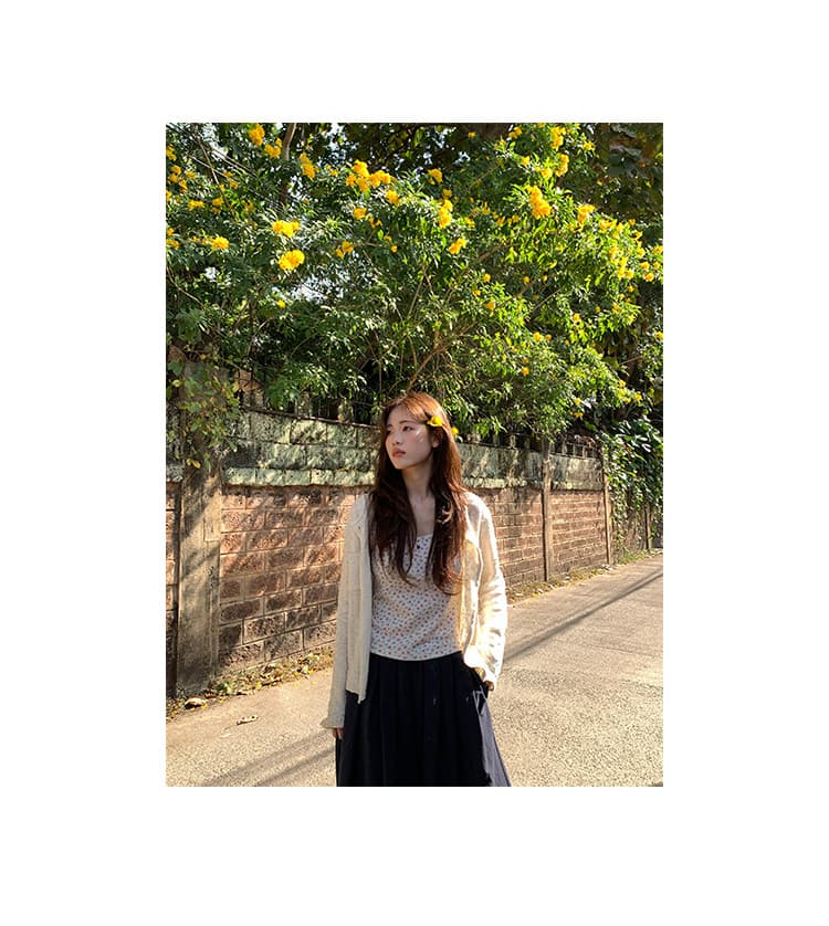 xxdeli 향기로운 향 ~ 중 배 한 부서 부드러운 바람 홀로우 아웃 니트 오픈 가디건 봄 가을 느긋한 바람 슬림해 보이는 재킷 상세 이미지 7