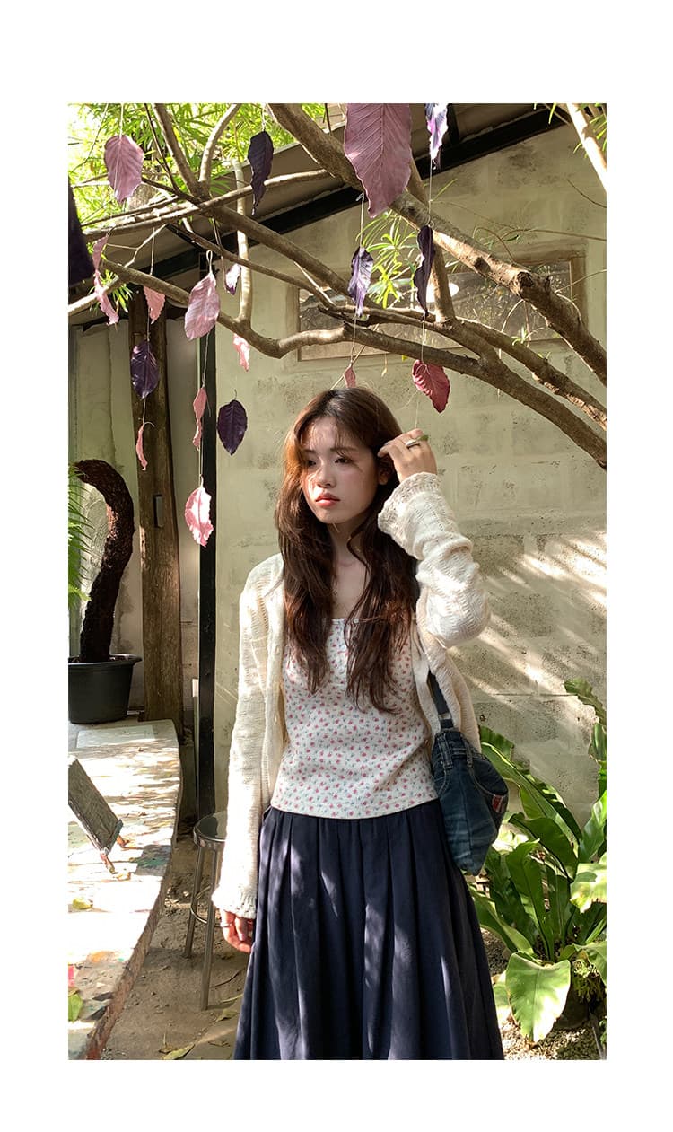 xxdeli 향기로운 향 ~ 중 배 한 부서 부드러운 바람 홀로우 아웃 니트 오픈 가디건 봄 가을 느긋한 바람 슬림해 보이는 재킷 상세 이미지 11