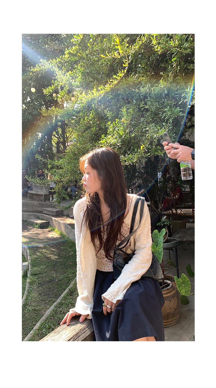 xxdeli 향기로운 향 ~ 중 배 한 부서 부드러운 바람 홀로우 아웃 니트 오픈 가디건 봄 가을 느긋한 바람 슬림해 보이는 재킷 상세 이미지 12