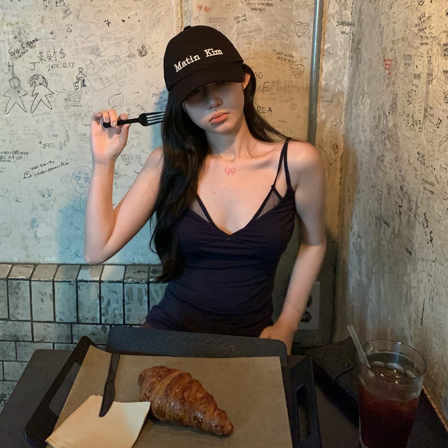 sheepland 낭만주의 초기 만남 주간 실크 망사 페이크 레이어드 캐미솔 여름 순수한 욕망 슬림해 보이는 민소매 맨위