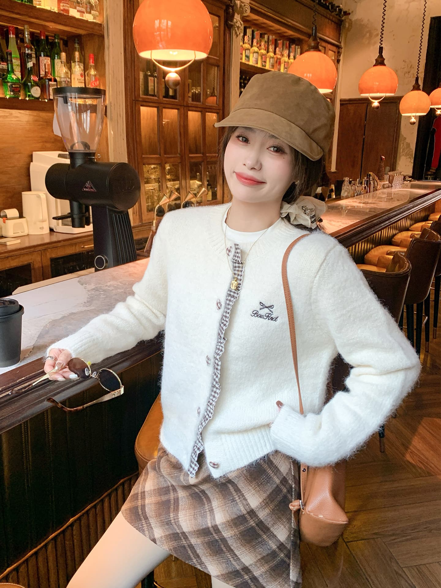 한 번 작은 짭짤한 한 부서 쇼트 스타일 스웨터 오픈 가디건 여성 가을 겨울철 작은 키 디자인 센스 느긋한 니트 재킷 맨위 이미지 2