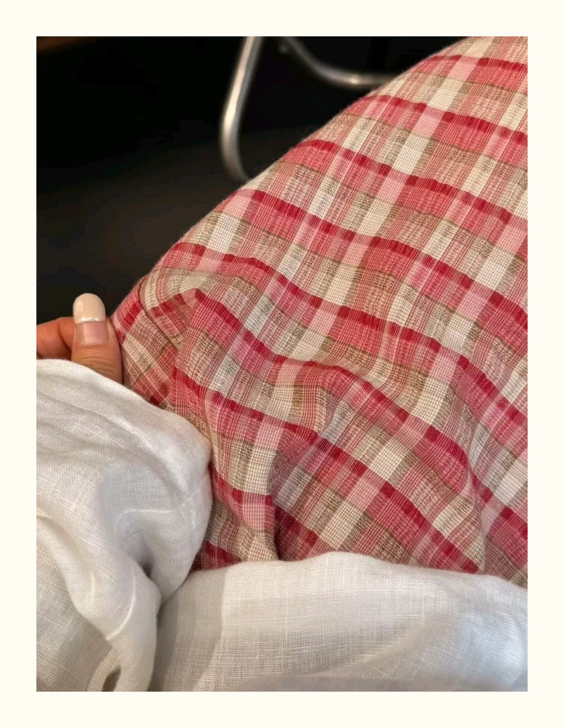 레트로 파란색 체크무늬 모통이 칼 와이드 레깅스 바지 여름 얇은 스타일 2026 새로운 느긋한 바람 면 루즈핏 캐주얼 긴 바지 상세 이미지 10