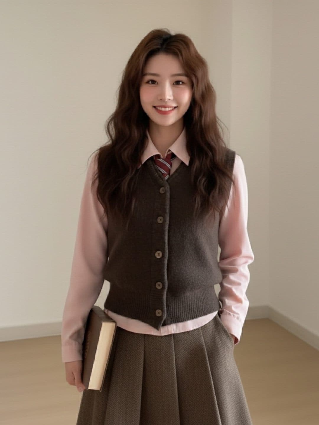 학원 스타일 다용도 정장 스웨터 베스트 오픈 가디건 여성 봄 가을 겨울 새로운 민소매 V넥 외출용 니트 조끼 이미지 3