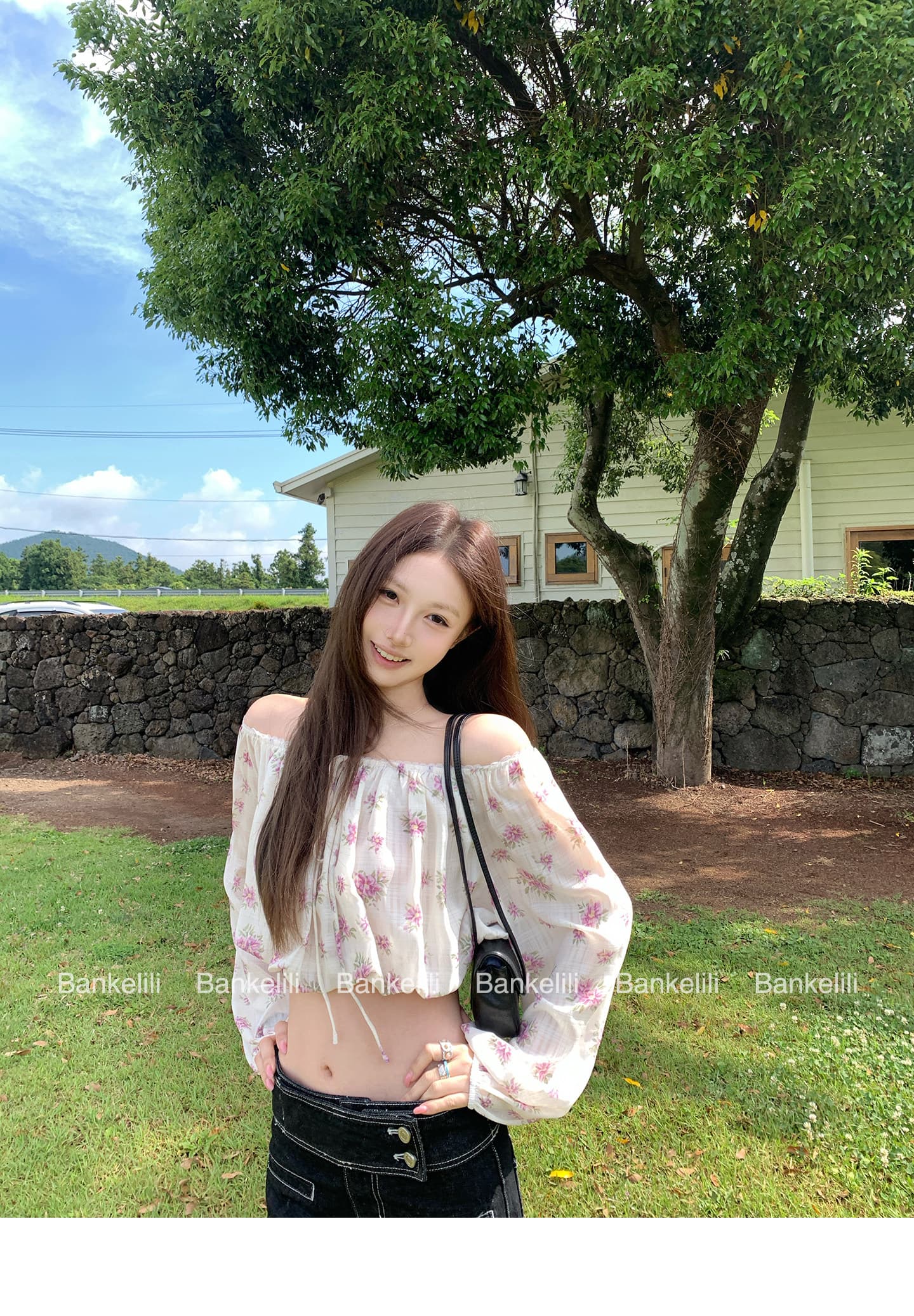 밤나무 코코아 bankelili rl 중년 꽃무늬 오프숄더 펌프 로프 꽃무늬 슬림해 보이는 연령 감소 여성 셔츠 여름 상세 이미지 13