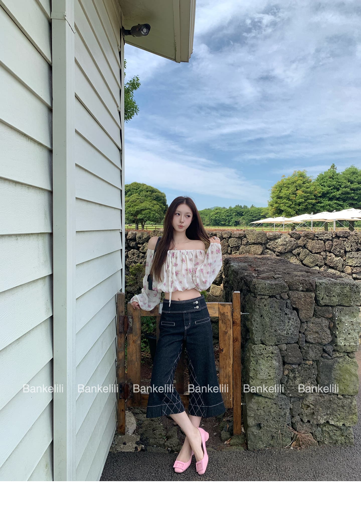 밤나무 코코아 bankelili rl 중년 꽃무늬 오프숄더 펌프 로프 꽃무늬 슬림해 보이는 연령 감소 여성 셔츠 여름 상세 이미지 18