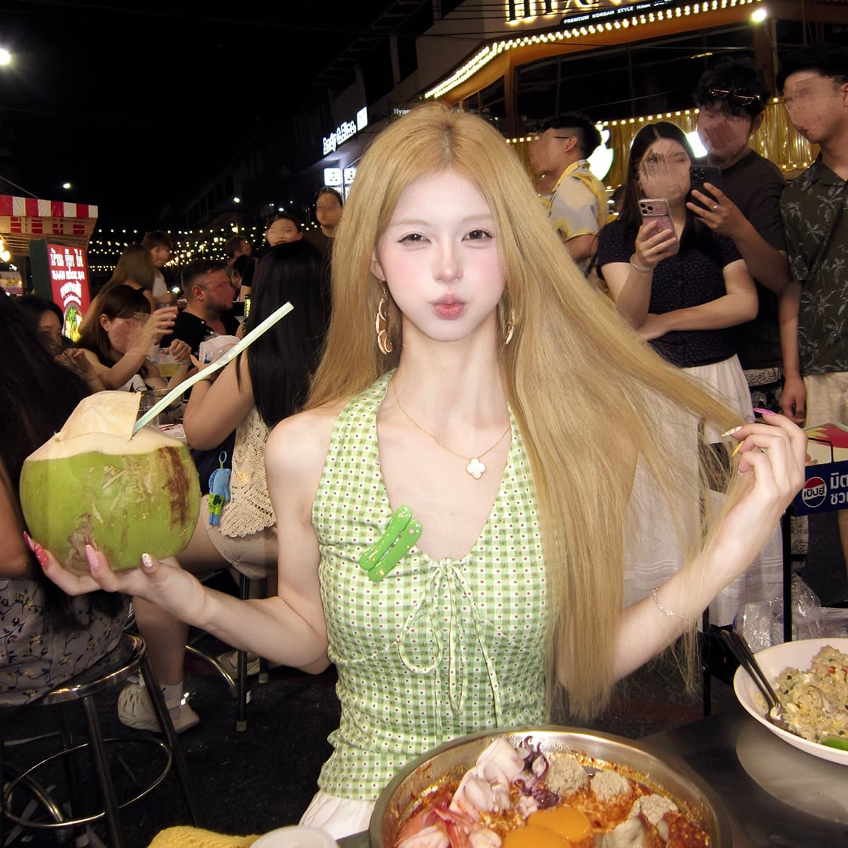 turned 핫걸 V넥 녹색 행침 목 슬립 맨위 여성 여름 2026 새로운 외출용 도파민 ins 조끼 이미지 6