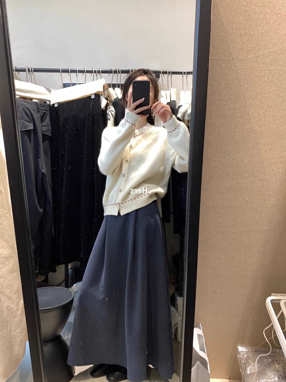 레트로 회색 스웨터 오픈 가디건 여성 봄 가을 카디건 얇은 스타일 재킷 체크무늬 단추 디자인 센스 루즈핏 맨위 상세 이미지 18