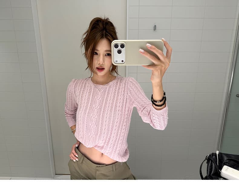 xzichic 가져 오기 그리고 종이 모래 라운드 넥 긴팔 모직물 마이크로 루즈핏 분위기 센스 슬림해 보이는 작은 셔츠 여성 가을 상세 이미지 2