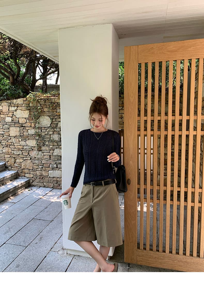 xzichic 가져 오기 그리고 종이 모래 라운드 넥 긴팔 모직물 마이크로 루즈핏 분위기 센스 슬림해 보이는 작은 셔츠 여성 가을 상세 이미지 25