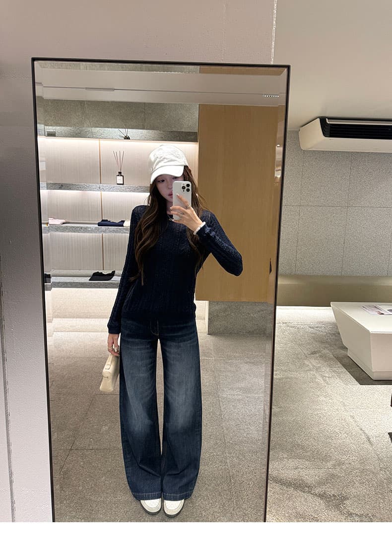 xzichic 가져 오기 그리고 종이 모래 라운드 넥 긴팔 모직물 마이크로 루즈핏 분위기 센스 슬림해 보이는 작은 셔츠 여성 가을 상세 이미지 33