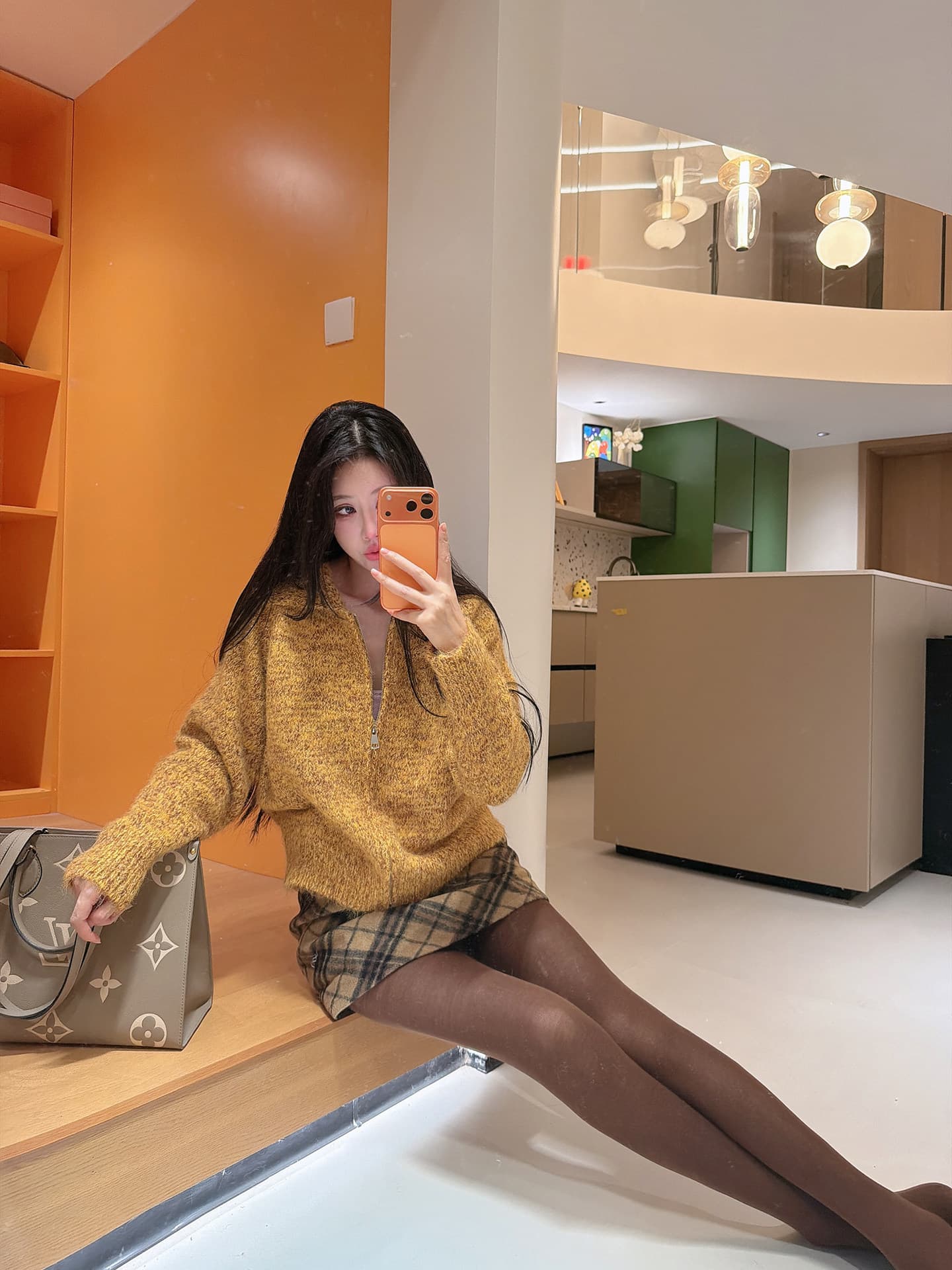26 가을과 겨울 부드러운 찹쌀 긴 머리 꽃 실 폴로 칼라 스웨터 여성 코트 느긋한 루즈핏 두꺼운 더블 지퍼 니트 오픈 가디건 상세 이미지 32