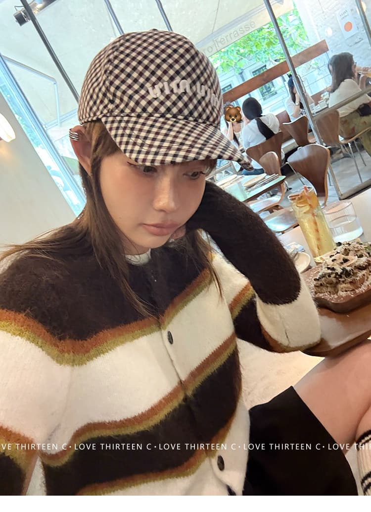 초콜릿 웨이 화학 클래식 양모 배색 스트라이프 라운드 넥 스웨터 가을 새로운 오픈 가디건 짧은 외투 상세 이미지 2