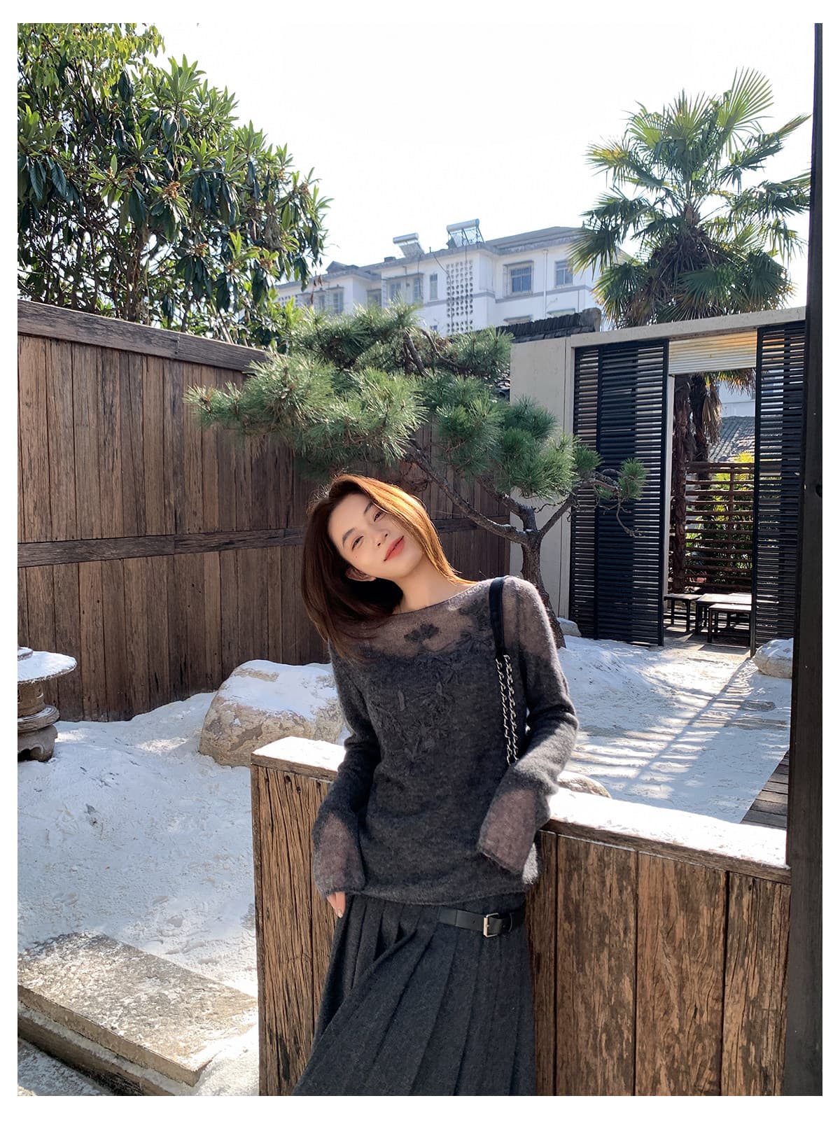 leetwins 부드러운 실어증 양 낙타 털 보트넥 니트 스웨터 여성 고급 센스 자수 꽃 홀로우 아웃 맨위 상세 이미지 22