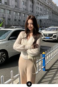 achi 대 또한 수영장 양 낙타 모헤어 화이트 V넥 홀로우 아웃 니트 기본 셔츠 맨위 여성 루즈핏 양모 스웨터 상세 이미지 6