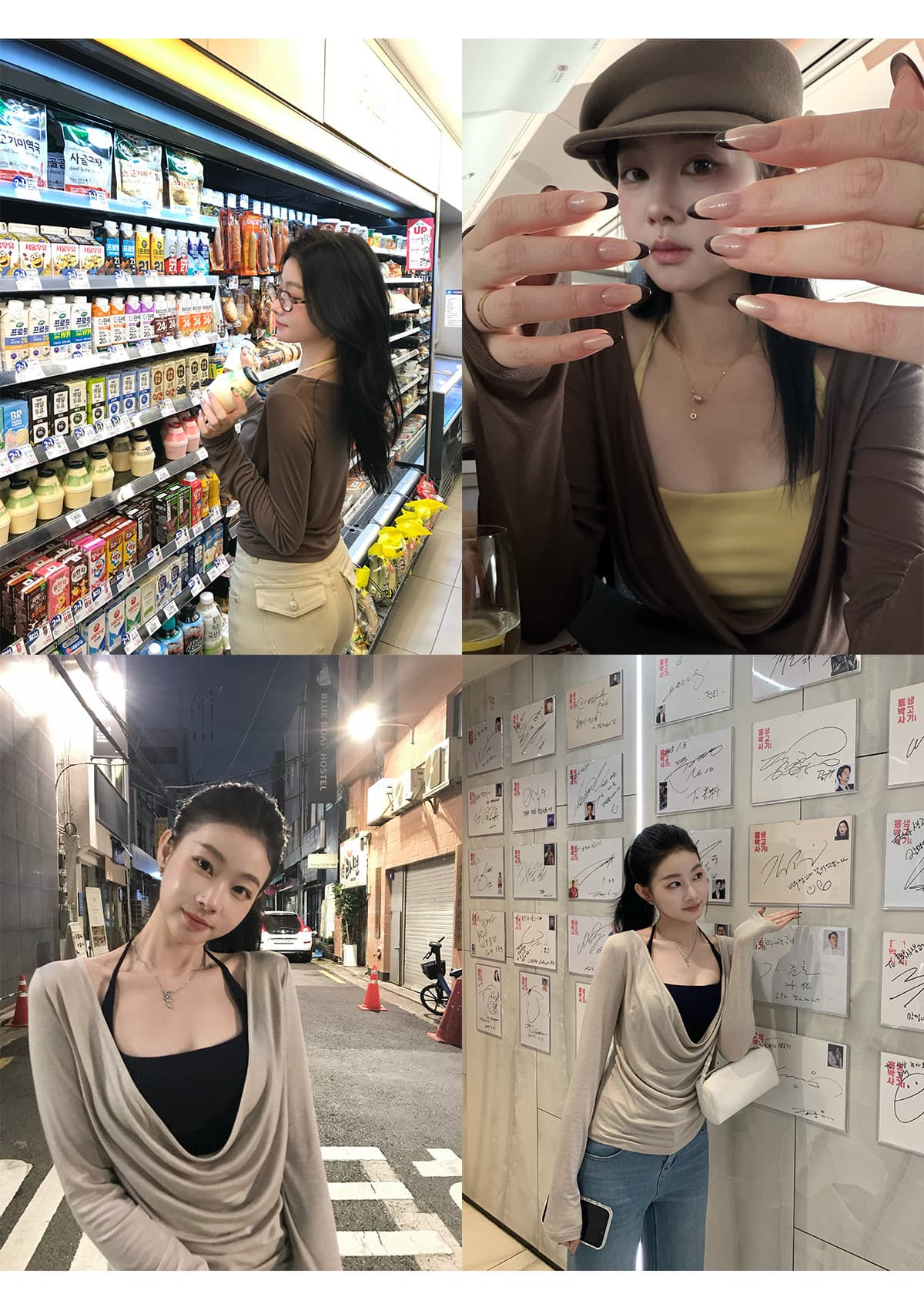 iris lumina 예약하기 어둡고 조용한 스택 음악 가면 의류 긴팔 블라우스 티셔츠 여성 겨울 흔들다 칼라 사실 두 조각 맨위 상세 이미지 18