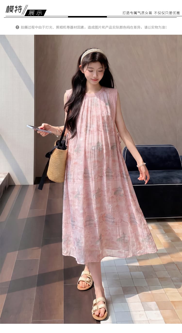 실사 임산부 조끼 원피스 여름 프랑스식 부드러운 휴가 바람 달콤함 연령 감소 품격 롱 스커트 상세 이미지 11