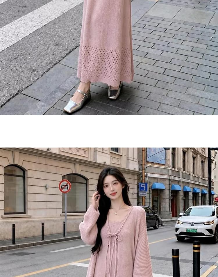 출산 착용 가을 겨울 조끼 원피스 2026 새로운 가을 임산부 맨위 패션 오픈 가디건 드레스 상세 이미지 26