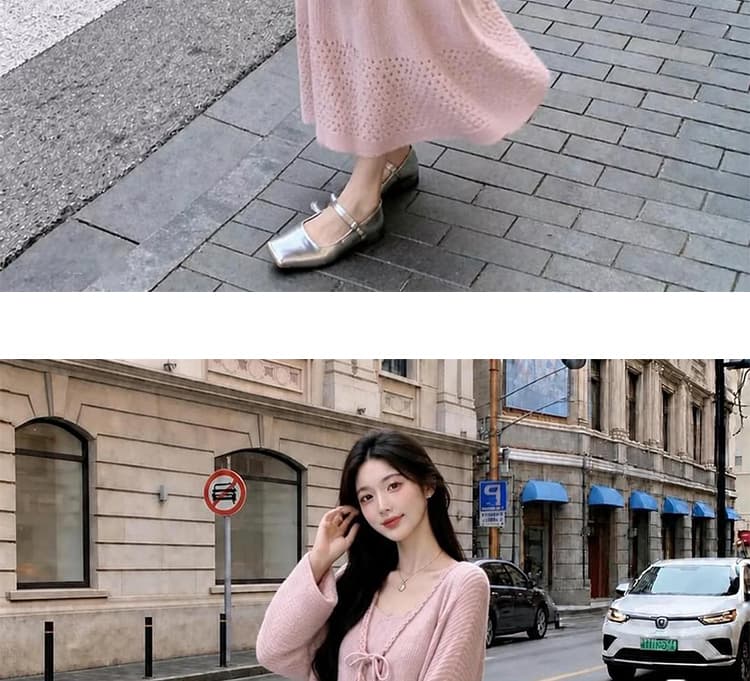 출산 착용 가을 겨울 조끼 원피스 2026 새로운 가을 임산부 맨위 패션 오픈 가디건 드레스 상세 이미지 32