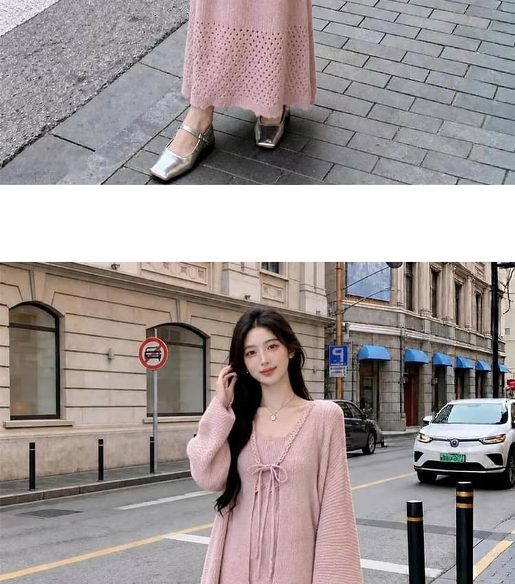 출산 착용 가을 겨울 조끼 원피스 2026 새로운 가을 임산부 맨위 패션 오픈 가디건 드레스 상세 이미지 36