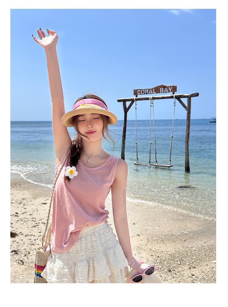 눈꽃 면 캐미솔 여름 외출용 새로운 루즈핏 표지 고기 만나는 인사이드 가져 가라. 민소매 티셔츠 얇은 스타일 맨위 상세 이미지 28