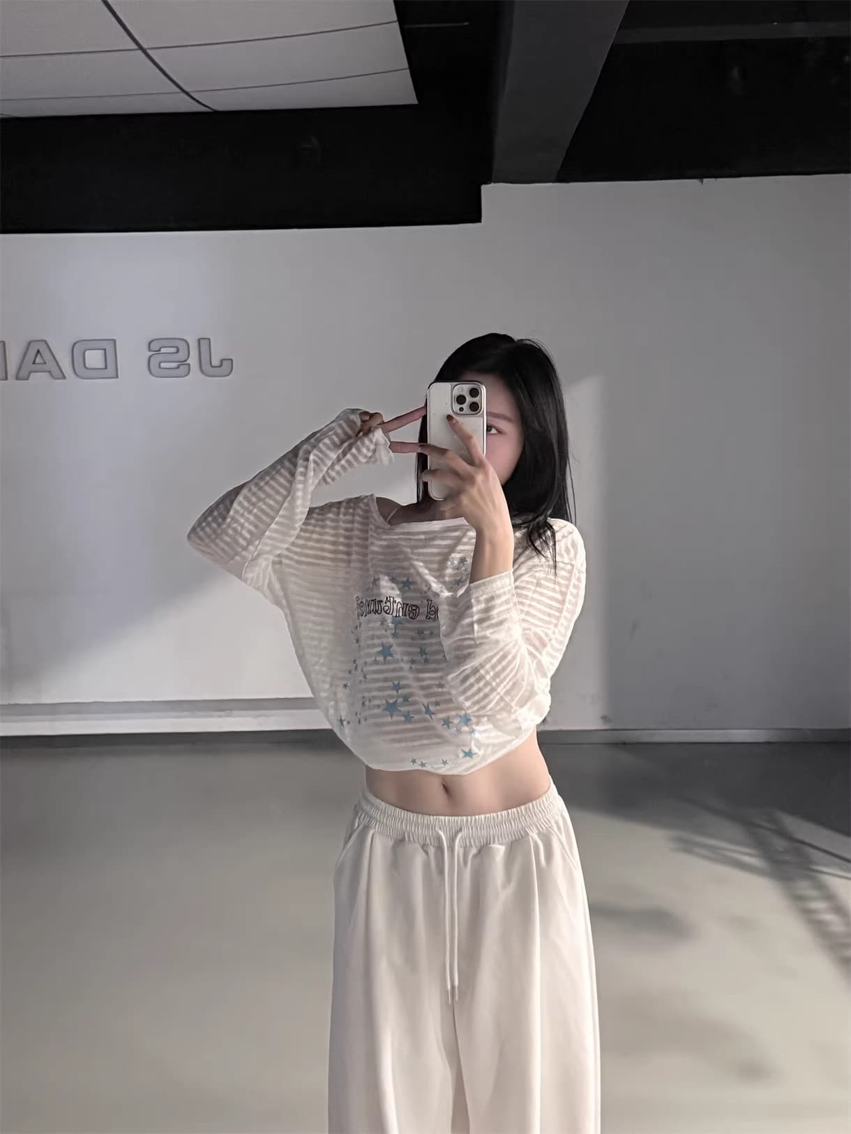 원본 품질 아메리칸 핫걸 재즈 블라우스 프린트 비스듬한 어깨 긴팔 티셔츠 상세 이미지 4