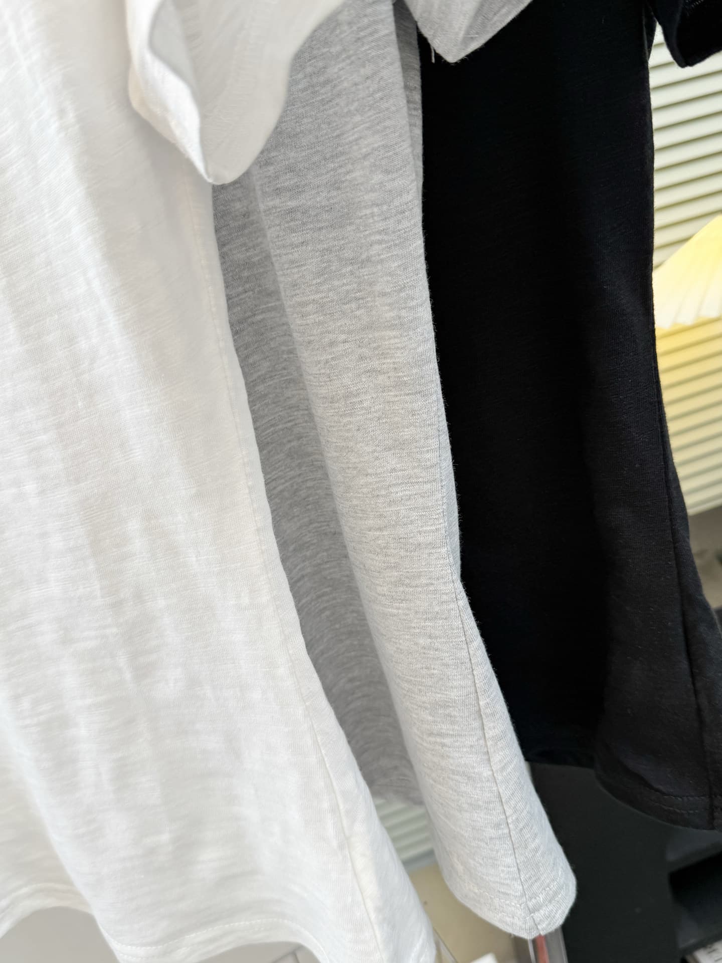 실사 느슨함 센스 대 u 칼라 대나무 마디 면 반팔 여성 티셔츠 여름 루즈핏 캐주얼 V넥 긍정적 인 어깨 반소매 티셔츠 상세 이미지 7