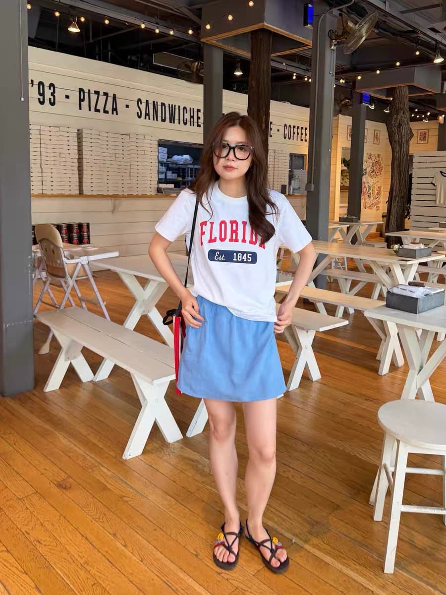 230 크 순면 프린트 반팔 티셔츠 여성 출처 높은 품질 이미지 4