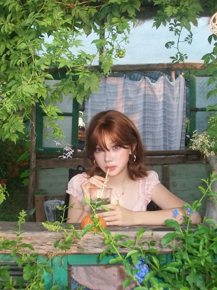 프랑스식 달콤함 핑크색 스트라이프 거품 소매 작은 맨위 여성 여름 순수한 욕망 바람 몸매 가꾸기 반팔 작은 청신 꽃무늬 셔츠 상세 이미지 5