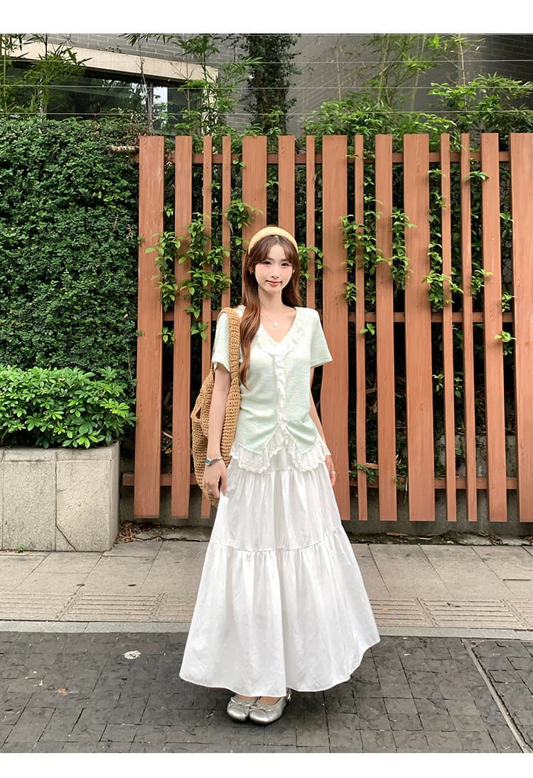 빅 사이즈 여성 의류 여름 새로운 지방 mm 고급 센스 패치워크 레이스 레이스 Chic 작은 셔츠 슬림해 보이는 맨위 상세 이미지 15