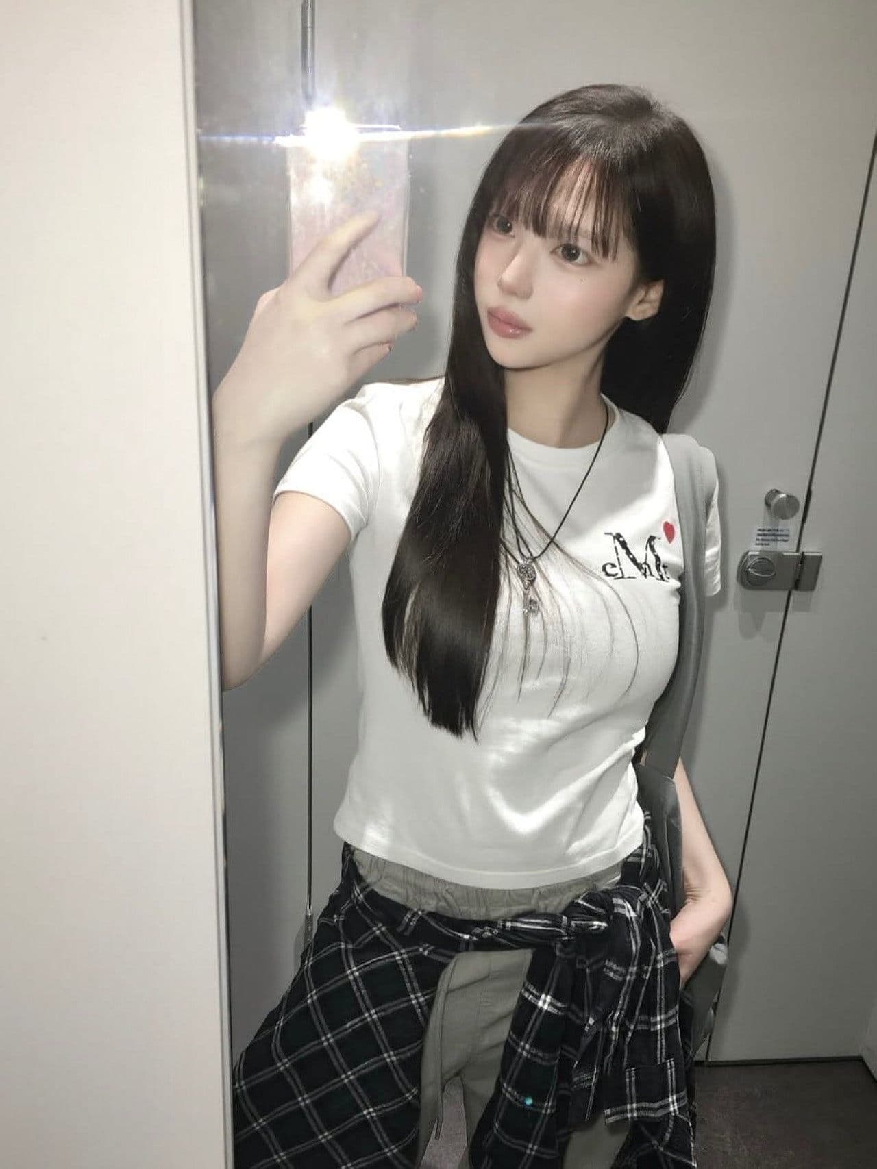 원본 것 순면 220 그램 40 음식 털 느낌 있음 신축성 프린트 몸매 가꾸기 허리 수축 반팔 티셔츠 여성 상세 이미지 5
